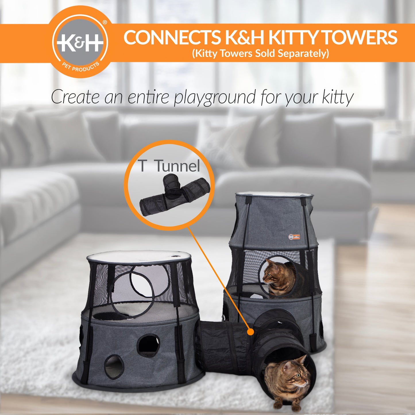 Artsuppl Cat T-Tunnel Toy - 3 Way Cat Tube