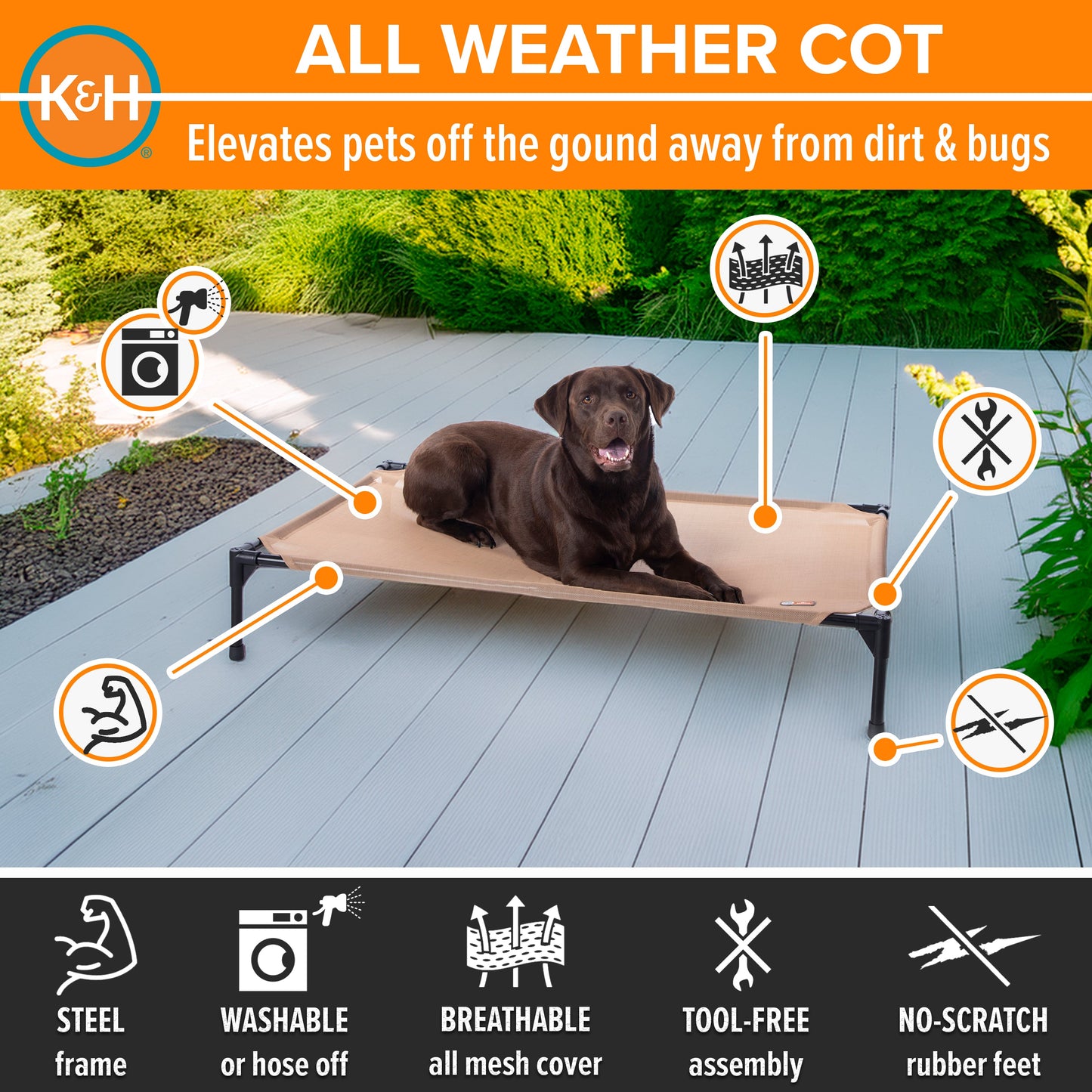 Artsuppl All Season All Weather Dog Cot
