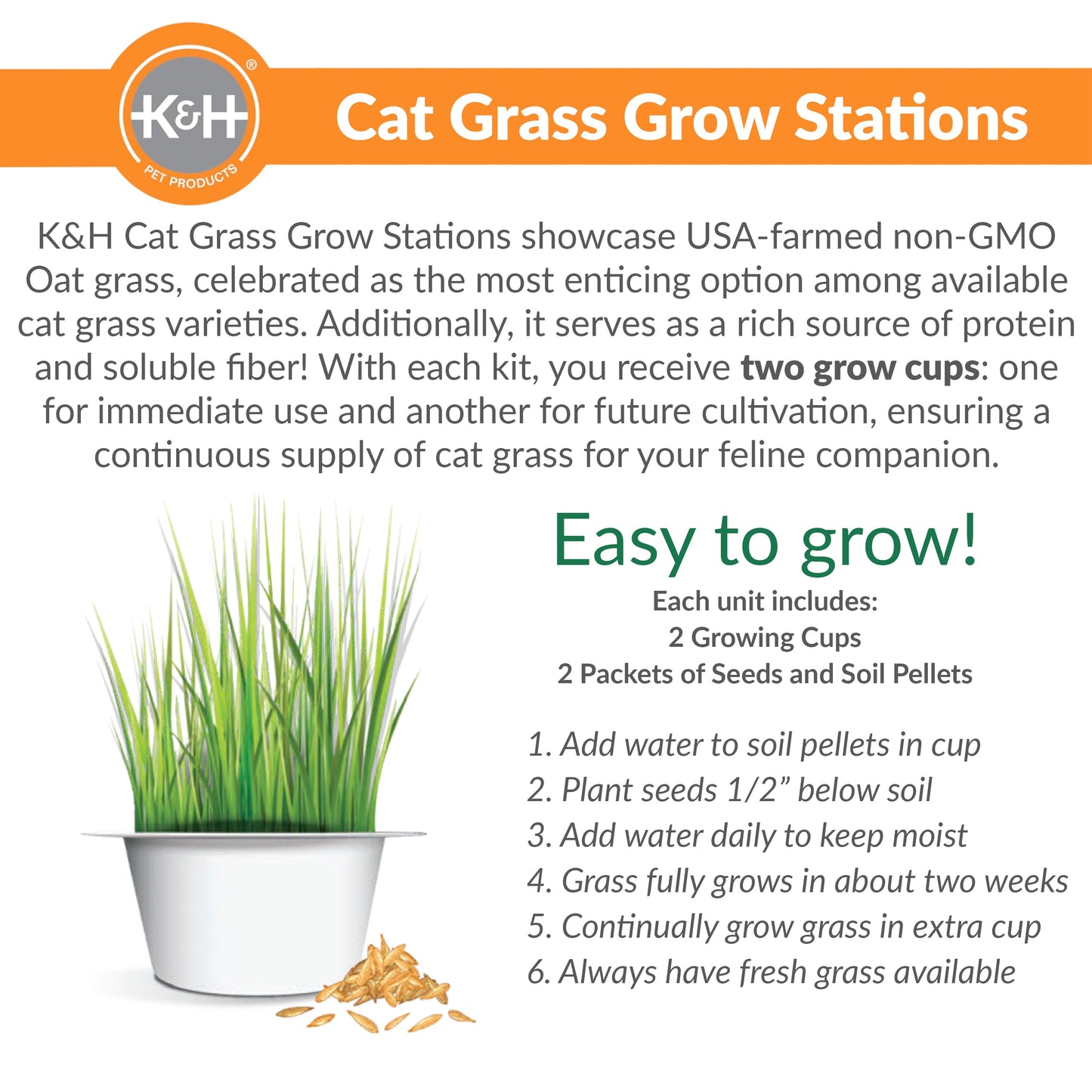 Artsuppl Cat Grass Grow Station Growing Cup Refills